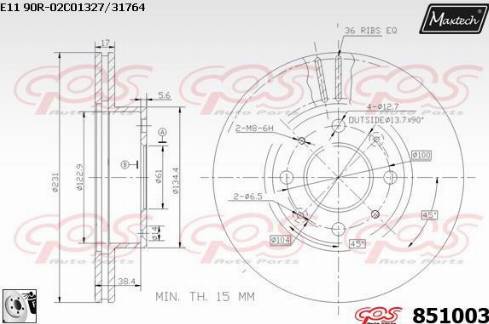 Maxtech 851003.0080 - Тормозной диск autosila-amz.com