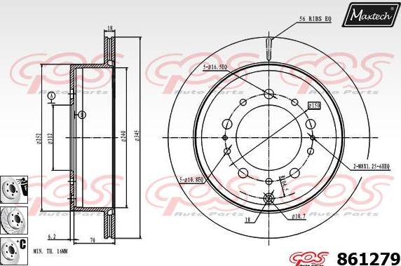 Maxtech 851003 - Тормозной диск autosila-amz.com