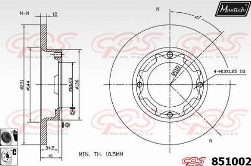 Maxtech 851002.6060 - Тормозной диск autosila-amz.com