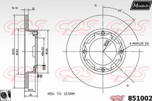 Maxtech 851002.0060 - Тормозной диск autosila-amz.com