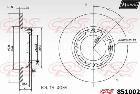 Maxtech 851002.0000 - Тормозной диск autosila-amz.com