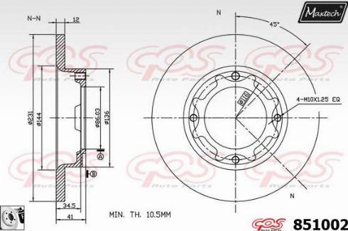 Maxtech 851002.0080 - Тормозной диск autosila-amz.com