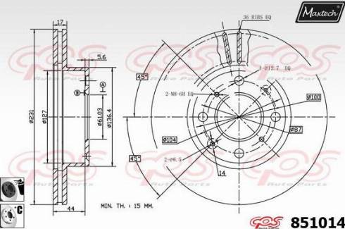 Maxtech 851014.6060 - Тормозной диск autosila-amz.com