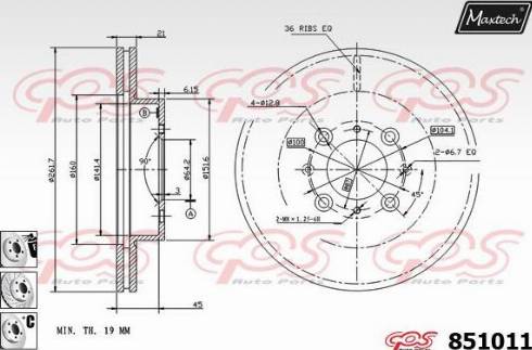 Maxtech 851011.6980 - Тормозной диск autosila-amz.com