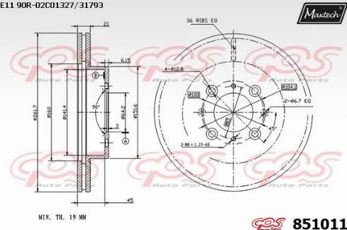 Maxtech 851011.0000 - Тормозной диск autosila-amz.com