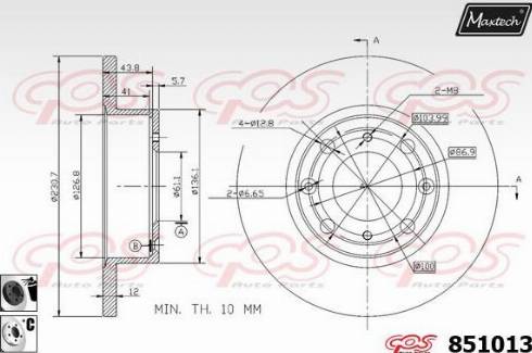 Maxtech 851013.6060 - Тормозной диск autosila-amz.com