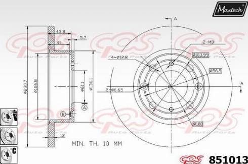 Maxtech 851013.6980 - Тормозной диск autosila-amz.com