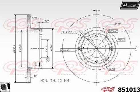 Maxtech 851013.0060 - Тормозной диск autosila-amz.com