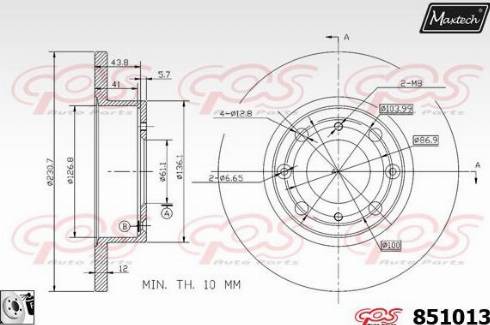 Maxtech 851013.0080 - Тормозной диск autosila-amz.com