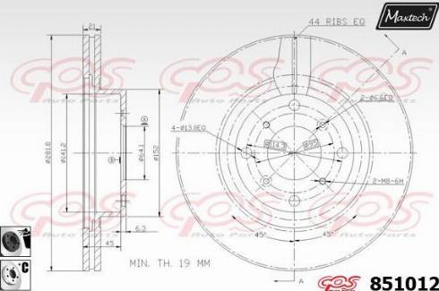 Maxtech 851012.6060 - Тормозной диск autosila-amz.com