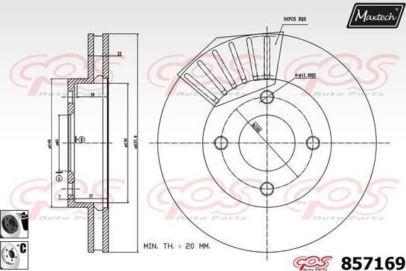 Maxtech 851084 - Тормозной диск autosila-amz.com