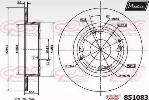 Maxtech 851083.0000 - Тормозной диск autosila-amz.com