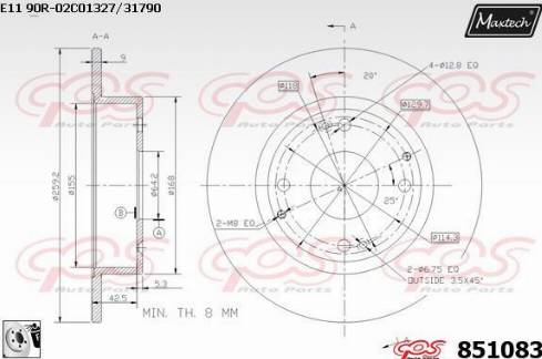 Maxtech 851083.0080 - Тормозной диск autosila-amz.com