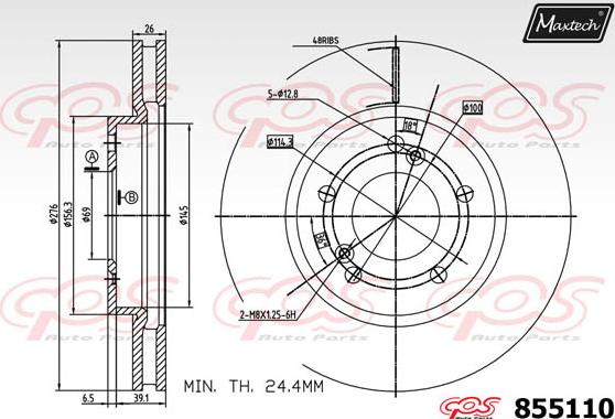 Maxtech 851034 - Тормозной диск autosila-amz.com