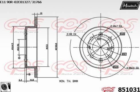 Maxtech 851031.0060 - Тормозной диск autosila-amz.com