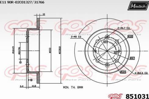 Maxtech 851031.0000 - Тормозной диск autosila-amz.com