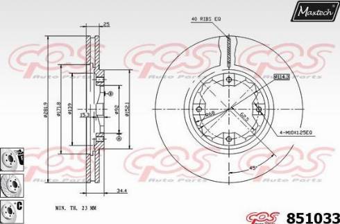 Maxtech 851033.6880 - Тормозной диск autosila-amz.com