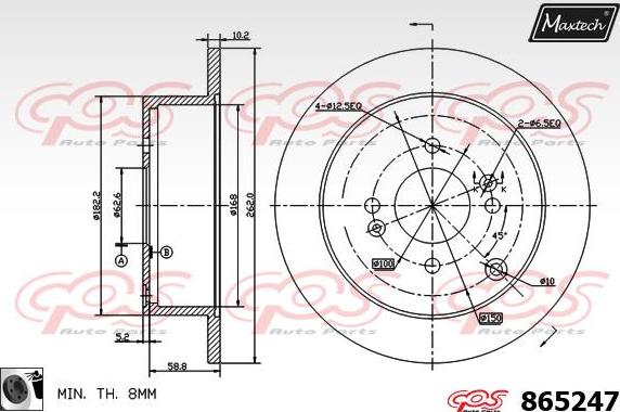 Maxtech 851033 - Тормозной диск autosila-amz.com