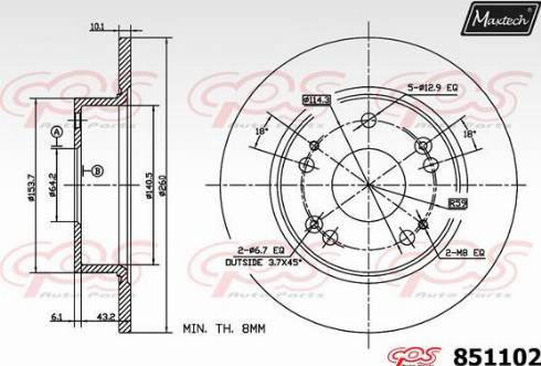 Maxtech 851102.0000 - Тормозной диск autosila-amz.com