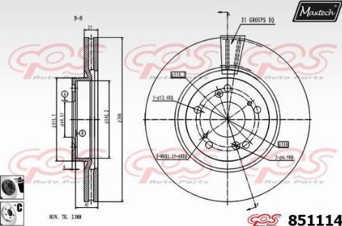 Maxtech 851114.6060 - Тормозной диск autosila-amz.com