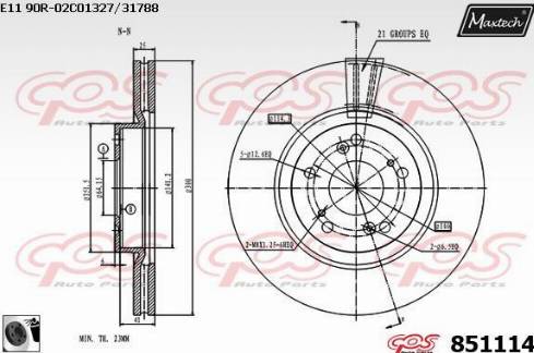 Maxtech 851114.0060 - Тормозной диск autosila-amz.com