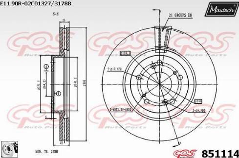 Maxtech 851114.0080 - Тормозной диск autosila-amz.com