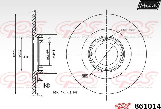 Maxtech 851110 - Тормозной диск autosila-amz.com