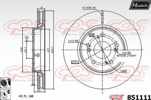 Maxtech 851111.6060 - Тормозной диск autosila-amz.com