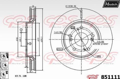 Maxtech 851111.6880 - Тормозной диск autosila-amz.com