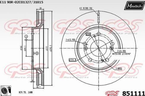 Maxtech 851111.0060 - Тормозной диск autosila-amz.com