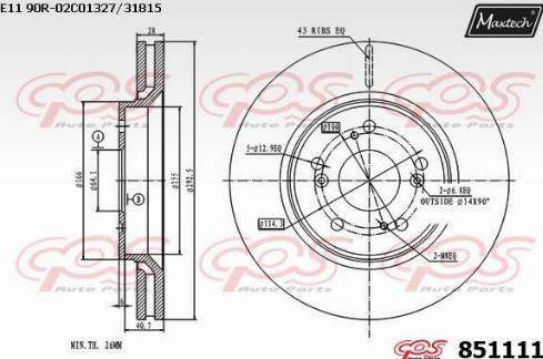 Maxtech 851111.0000 - Тормозной диск autosila-amz.com