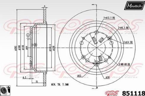 Maxtech 851118.0060 - Тормозной диск autosila-amz.com