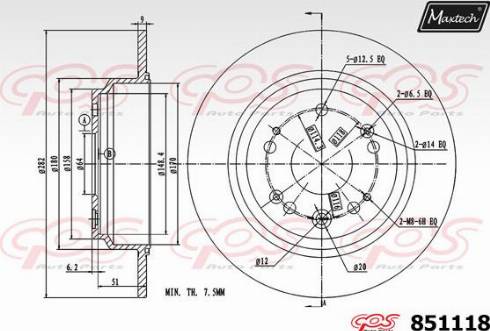 Maxtech 851118.0000 - Тормозной диск autosila-amz.com