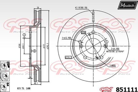 Maxtech 851118 - Тормозной диск autosila-amz.com