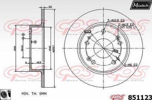 Maxtech 851123.0060 - Тормозной диск autosila-amz.com