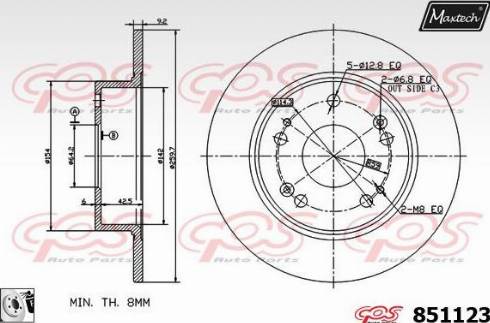 Maxtech 851123.0080 - Тормозной диск autosila-amz.com