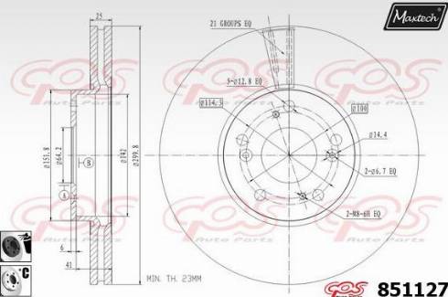 Maxtech 851127.6060 - Тормозной диск autosila-amz.com