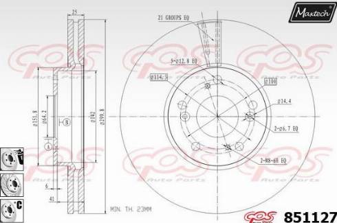 Maxtech 851127.6880 - Тормозной диск autosila-amz.com