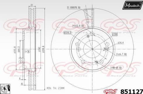 Maxtech 851127.0080 - Тормозной диск autosila-amz.com