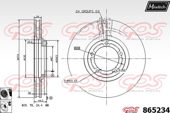 Maxtech 853098 - Тормозной диск autosila-amz.com