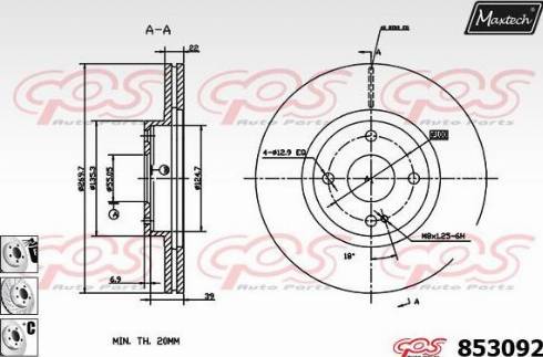 Maxtech 853092.6880 - Тормозной диск autosila-amz.com