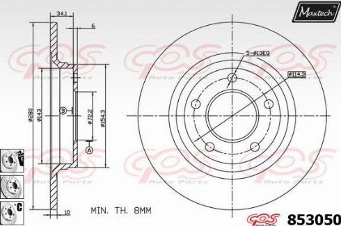 Maxtech 853050.6980 - Тормозной диск autosila-amz.com