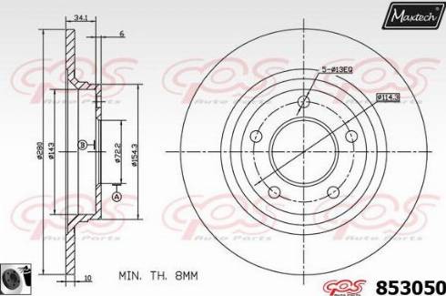 Maxtech 853050.0060 - Тормозной диск autosila-amz.com