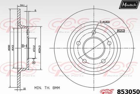 Maxtech 853050.0000 - Тормозной диск autosila-amz.com