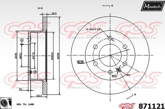 Maxtech 853051 - Тормозной диск autosila-amz.com