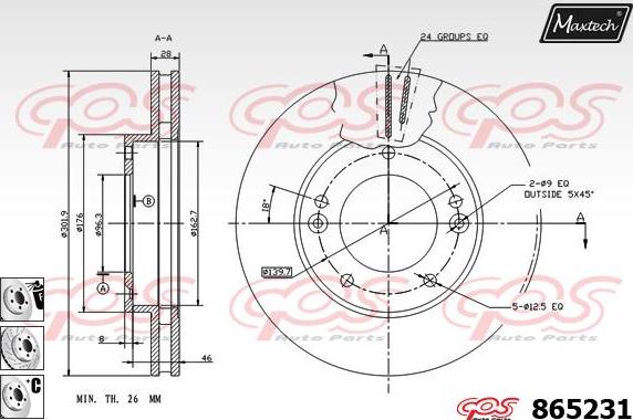 Maxtech 873020 - Тормозной диск autosila-amz.com