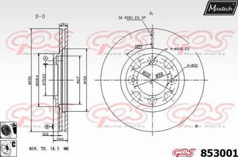 Maxtech 853001.6060 - Тормозной диск autosila-amz.com