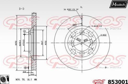 Maxtech 853001.0060 - Тормозной диск autosila-amz.com