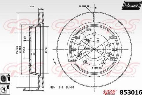 Maxtech 853016.6060 - Тормозной диск autosila-amz.com