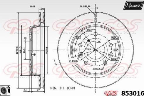 Maxtech 853016.0060 - Тормозной диск autosila-amz.com